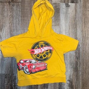 Hot Wheels Yellow Hoodie with Red Car Graphic